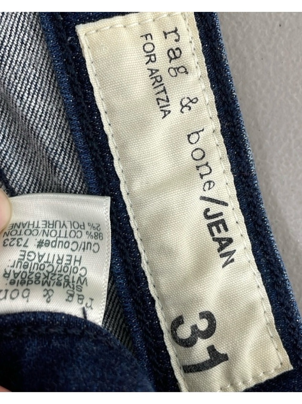 rag & bone Dark Blue Skinny Jeans with Zip Accents - Picture 3 of 6